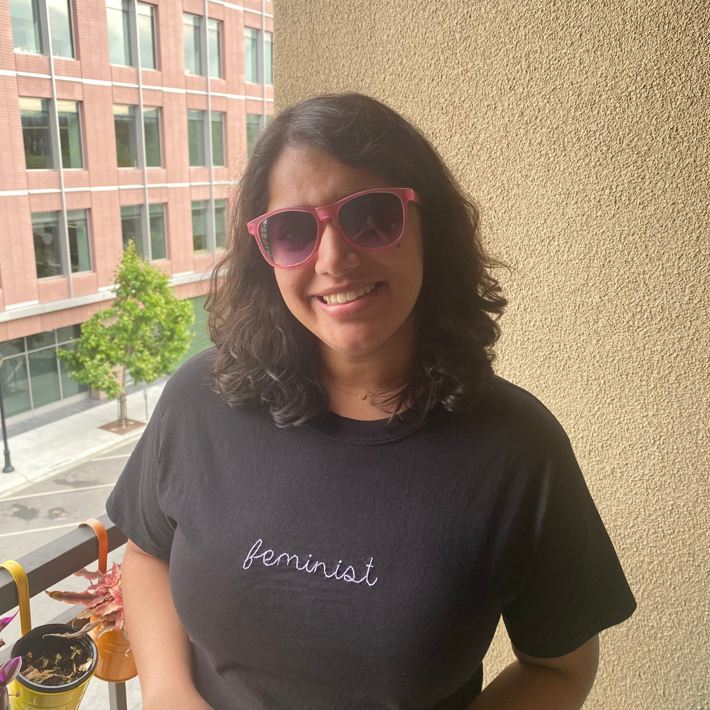 Hand-Embroidered Feminist T-Shirt (100% Proceeds Donated)