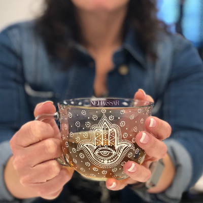 Hand Painted Hamsa Mug by Neha Assar